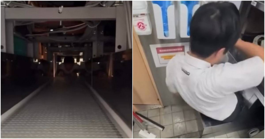台灣壽司郎疑似爆出店內員工在內用區輸送帶上爬行嬉戲。（圖／翻攝自Threads／publictrial123）