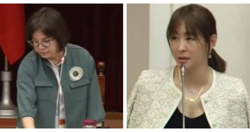 賈永婕將白色外套披在肩上，未將雙手穿進袖子，成為賴惠員當場提出穿著建議的原因。（圖／取自YT，國會頻道）