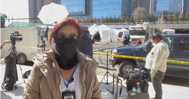 在美戴口罩遮半臉 中視特派記者遭酸「要搶銀行嗎?」