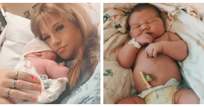 「就像抱著保齡球」！新生兒體重超過12磅，讓媽媽與醫護人員全場驚呼。（圖／Markie Smith提供）