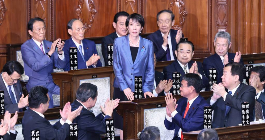 日本首相高市早苗19日在東京首相官邸召開記者會，宣布將於23日解散眾議院，並進行政權選擇選舉。（圖／達志／美聯社，下同）