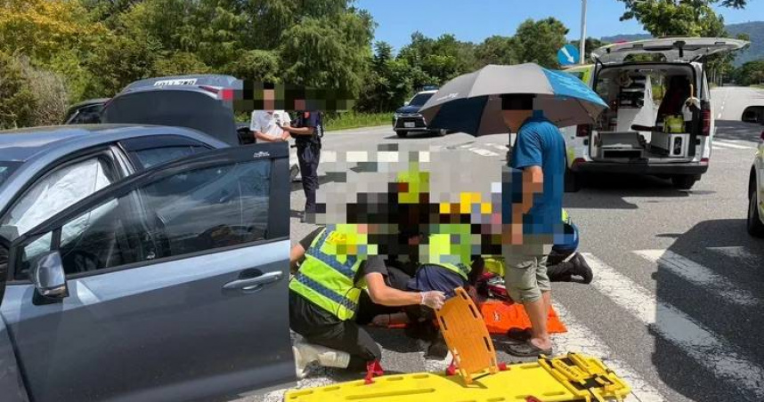 花蓮壽豐路口疑闖紅燈2車對撞　80歲嬤OHCA命危送醫