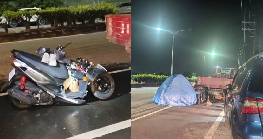 貨車違停機慢車道！嘉義女騎士撞上當場身亡　網怒：整條路很多路燈都沒亮