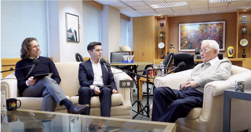 張忠謀首度登上Podcast，接受美國科技類Podcast節目Acquired的專訪。（圖／翻攝自YouTube／Acquired）