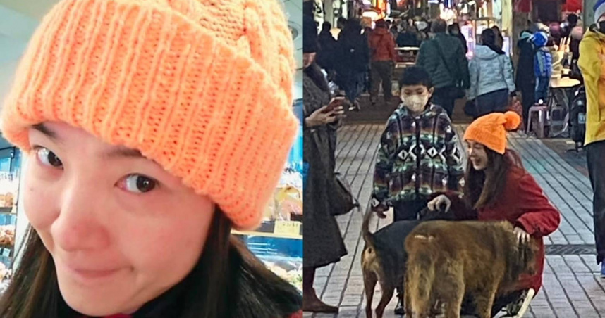 曾珮瑜日前現身台北市華西街夜市，頭上的毛線帽曾出現在她的社群上。（圖／翻攝自曾珮瑜IG、讀者提供）