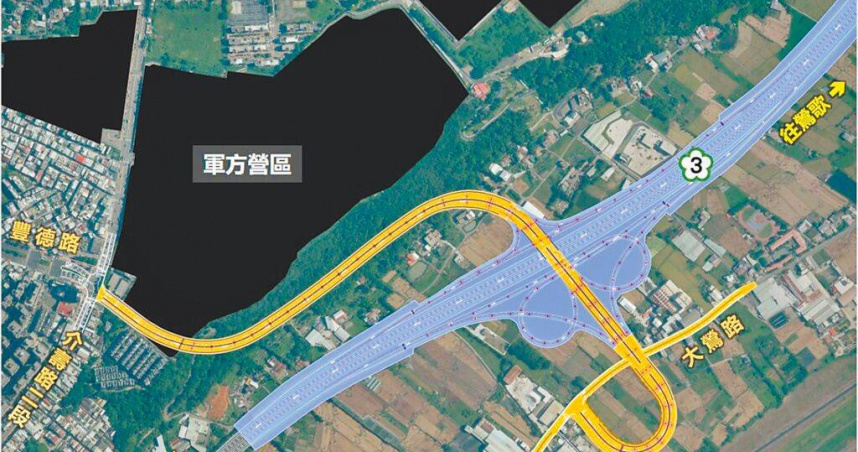 桃園市大溪地區居民盼在國道3號大溪交流道北上約61.8公里處增闢1線車道，解決交流道塞車問題。高公局北區養護工程分局回應，因無足夠施工動線，若進行拓寬須長期封閉車道占用主線1車道。（圖／高公局提供／中國時報廖姮玥桃園傳真）