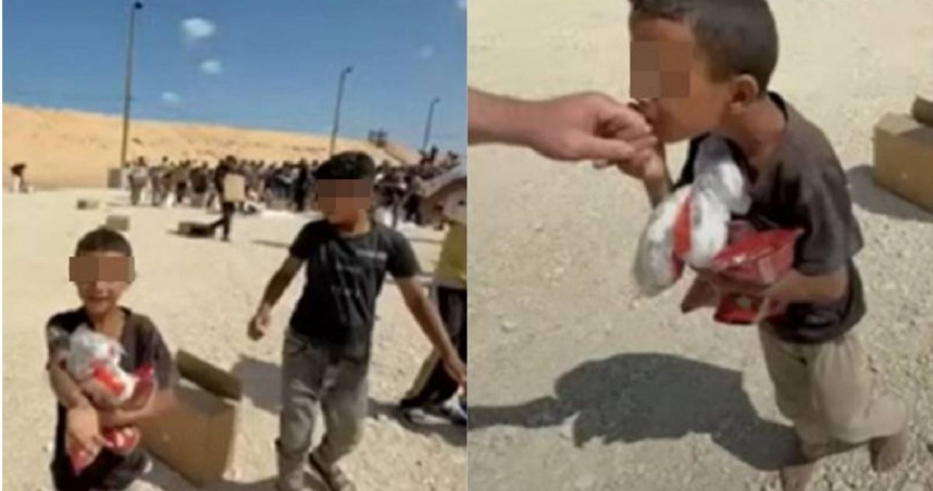 美國一名陸軍退伍軍官阿吉拉（Anthony Aguilar）分享在加薩目睹的悲劇，一名男童光腳徒步12公里到物資分發站領取食物，準備離開就遭以色列軍方無情射殺。（圖／翻攝自YouTube／Unxeptable）