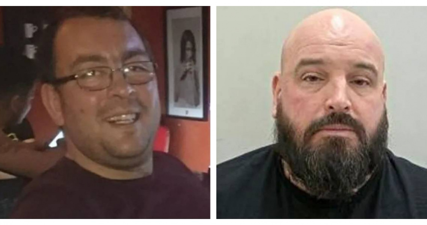 46歲死者丹尼．艾奇森（左）在車禍中不幸喪命，43歲貨車司機尼爾．普拉特（右）在駕駛途中沉迷滑手機，最終釀成奪命車禍。（圖／家屬提供、警方提供）