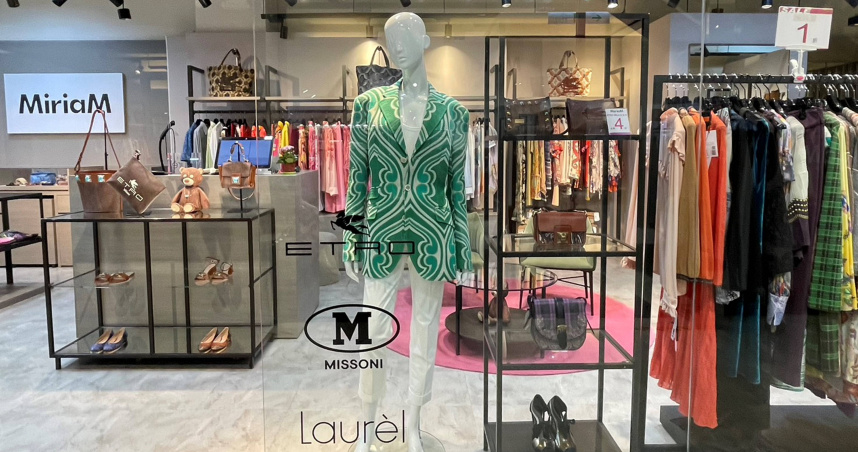 禮客內湖店引進德際精品旗下「MiriaM名品」複合概念店全新進駐，精選義大利 ETRO男女裝、M MISSONI、德國 LAUREL女裝週年慶期間推出全面1折起優惠。（圖片提供／禮客）