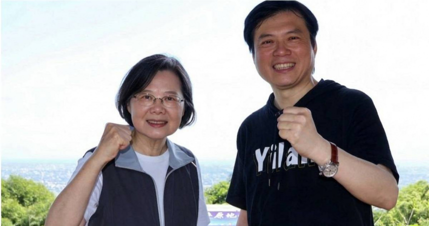 前總統蔡英文與林國漳同遊仁山步道。（圖／林國漳辦公室提供）