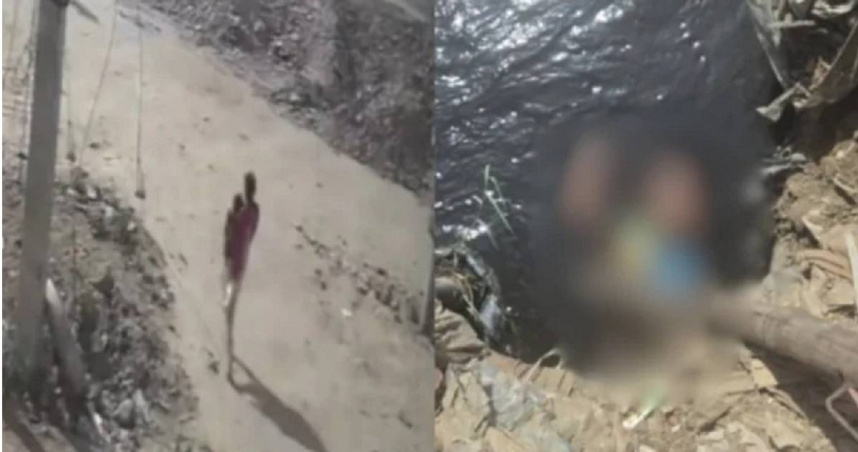 印度一名女子因家中經濟狀況貧窮，無力撫養6個女兒，狠心把年僅18個月大的小女兒丟進排水溝裡，害小女兒活活溺斃。（圖／翻攝自X／ndtvindia）