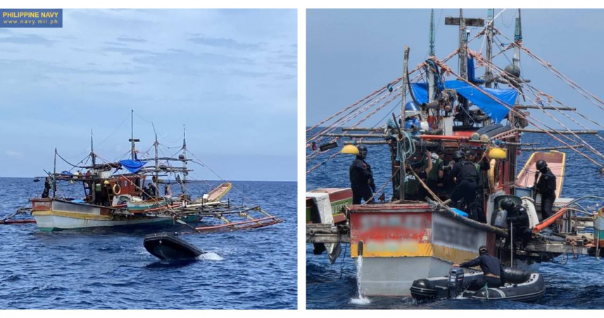 菲律賓海軍在外海攔截可疑漁船，查獲約1.5噸毒品。（圖／菲律賓海岸防衛隊）