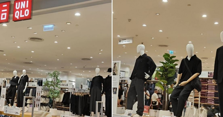 有居住曼谷的日本網友就發現，UNIQLO店內所有假人模特兒的服裝已經換成黑色系。（圖／翻攝自X「@kikiat0731」）