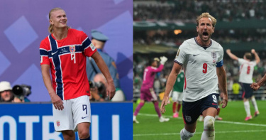 挪威前鋒哈蘭德(Erling Haaland)、英格蘭隊長凱恩(Harry Kane)。(圖/達志/美聯社)