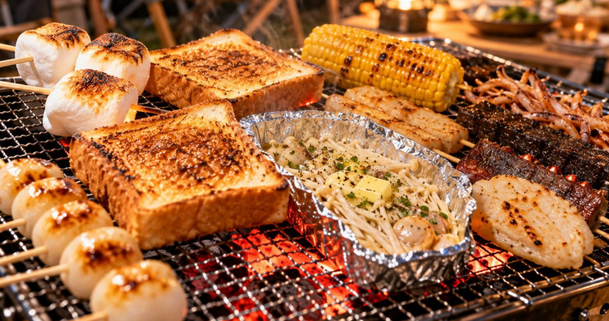 網友分享，中秋烤肉吃到後半場，各種「非肉類」食材反而可能成為餐桌上的人氣王。（示意圖／AI生成）