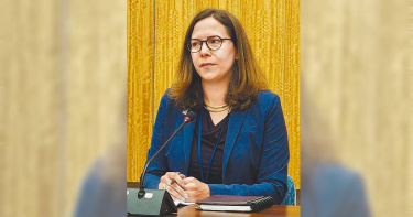 AIT理事主席羅森柏格（Laura Rosenberger）5日在AIT與台灣媒體座談。（圖／中國時報周慧如攝）