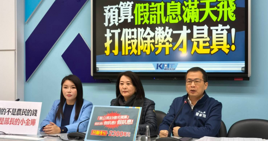 羅智強說，回顧前總統蔡英文曾說過要透過大砍20％預算，才能帶來結構性的轉變，這番話言猶在耳，如今卻出了農業部玻璃政府，立委僅提案刪除預算萬分之七，農業部就說要關門，相當可笑（圖／國民黨團提供）