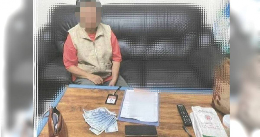 阿嬤當詐騙車手取款當場落網還裝可憐。（ 圖／翻攝畫面）