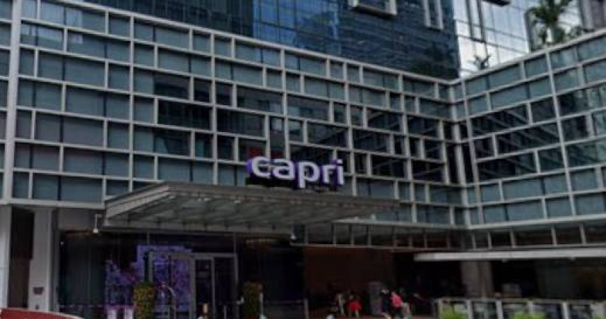 命案現場位於新加坡市中心Capri by Fraser飯店，警方封鎖現場進行調查。（圖／翻攝自Google Map）