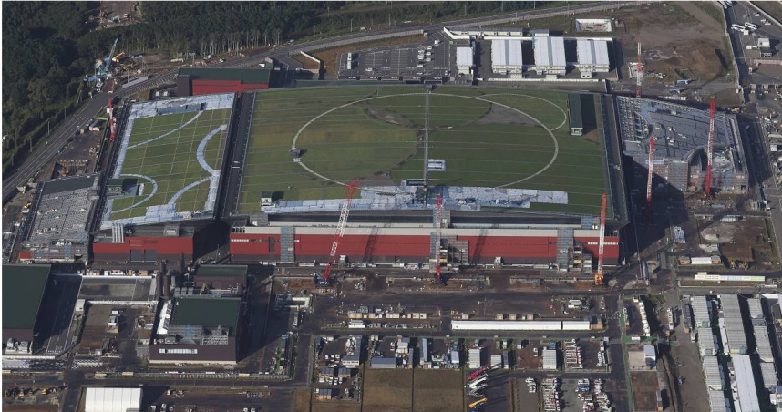 位於北海道千歲市的「Rapidus」公司工廠正在興建中。（圖／達志／美聯社）