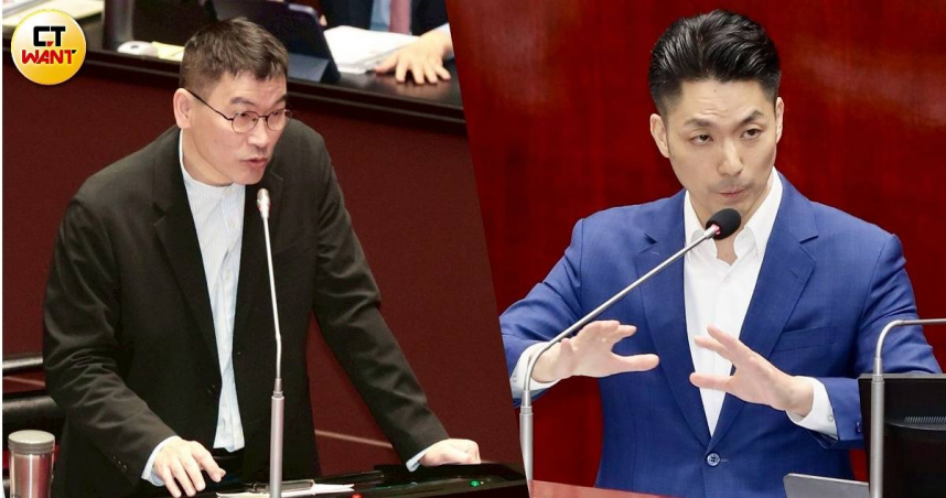 台北市長蔣萬安（右）與陸委會副主委梁文傑（左）因饒慶鈴海峽論壇風波隔空交鋒。（圖／方萬民、黃耀徵攝）