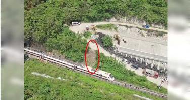 太魯閣號空拍畫面曝光! 直擊釀禍工程車翻落地點