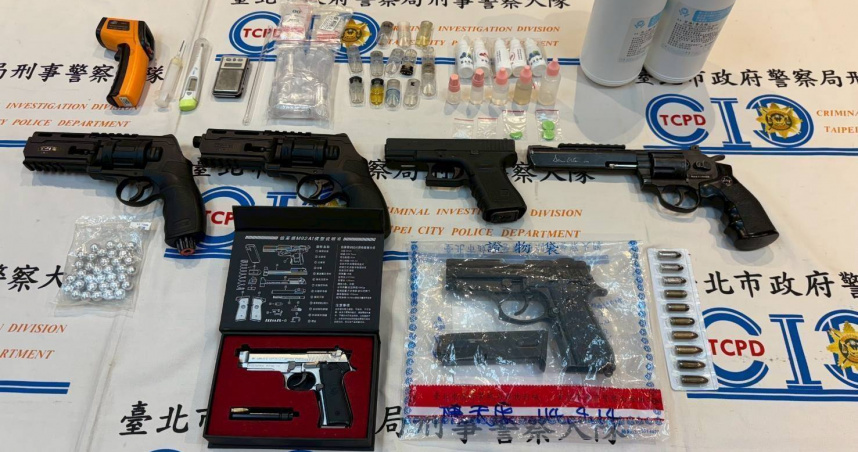 北市刑大日前向上溯源逮獲一名黃姓毒蟲擁槍自重，更將住家當作毒品分裝場。(圖／翻攝畫面)