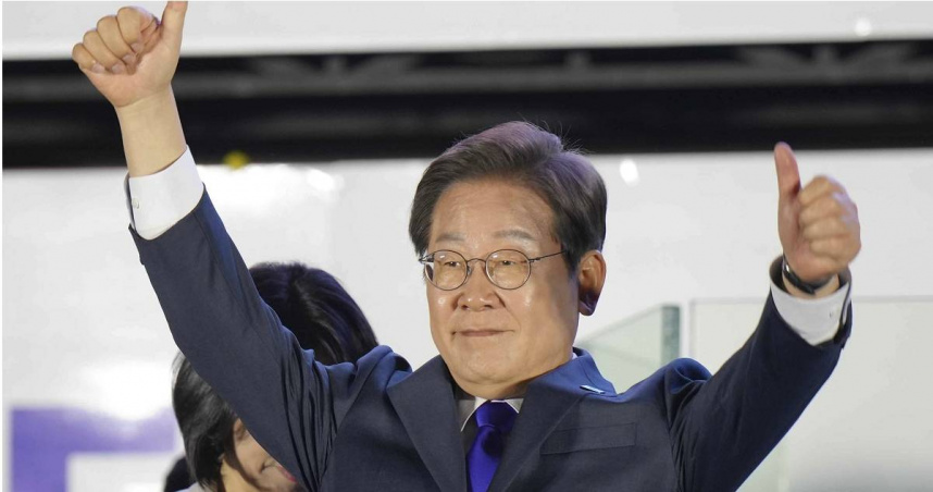 「共同民主黨」候選人李在明當選南韓總統。（圖／達志／美聯社）