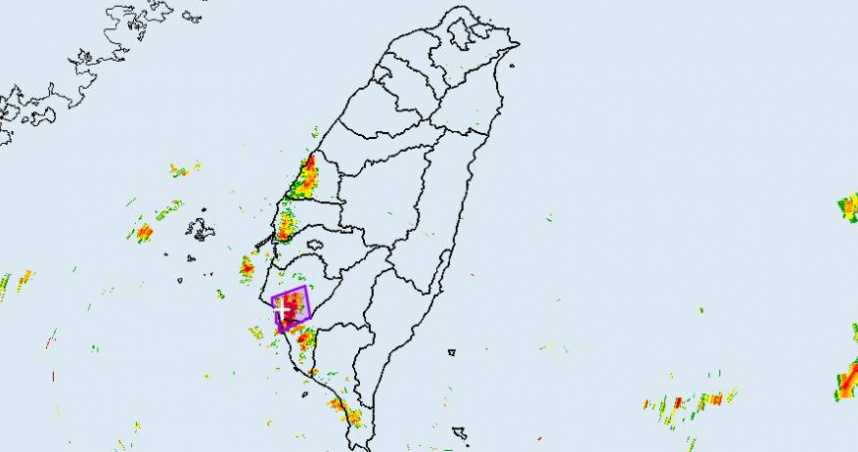 氣象署發布5縣市大雨特報。（圖／中央氣象署）