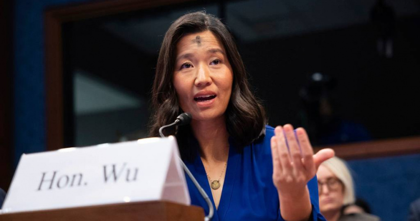 波士頓（Boston）市長吳弭（Michelle Wu）。（圖／達志／美聯社）