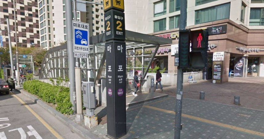 元姓男子在首爾地鐵5號線汝矣渡口站至麻浦站區間縱火，導致23人受傷。（圖／翻攝自Google Map）