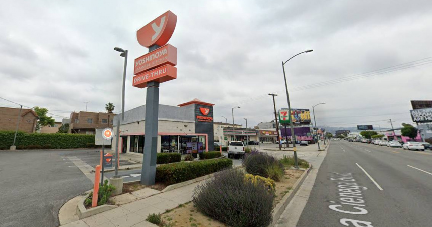 吉野家（Yoshinoya）美國洛杉磯的分店驚傳食安問題。（圖／翻攝自GoogleMaps）