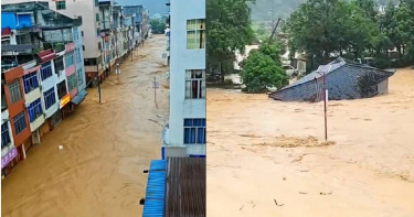 大陸廣西因颱風暴雨多個地區水庫潰壩,其中橫州一處養殖場有逾900條蛇因洪水逃出,引發在地民眾恐慌,更傳出有人被咬傷送醫。(圖/翻攝自微博/娛樂小福星)