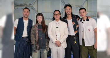 《蕩蕩蕩寇誌》張孝全、宋芸樺、張家輝、阮經天、劉子銓以角色造型接受當地媒體訪問。（圖／華映娛樂）