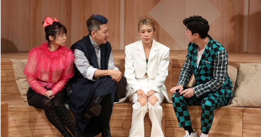 《喜劇擋不住—校狗也在逃？！》由左起龍龍、黃逸豪、木星、呂紹齊主演。（圖／全民大劇團提供）