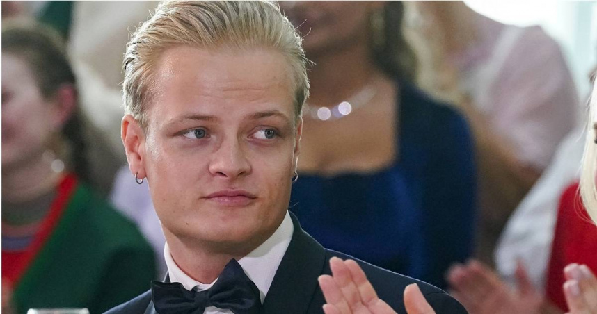 挪威哈康王儲的繼子霍伊比（Marius Borg Høiby）。（圖／達志／美聯社）