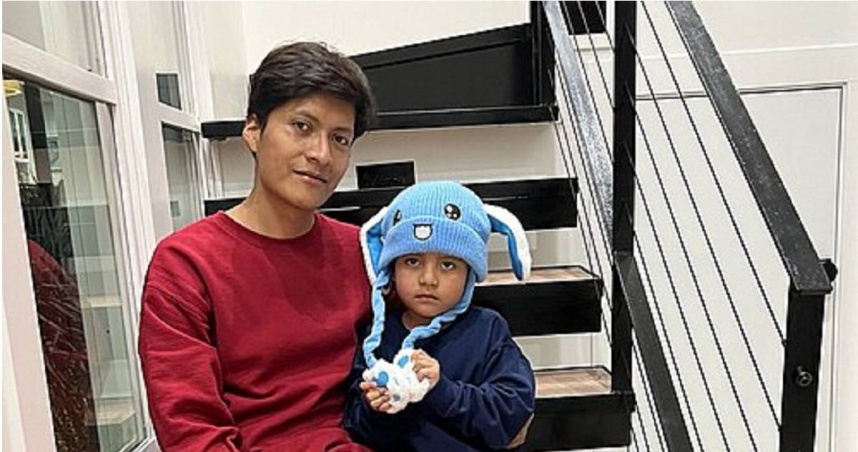 5歲拉丁裔男童拉莫斯（Liam Conejo Ramos）與父親阿里亞斯（Adrian Alexander Conejo Arias）。（圖／達志／美聯社）