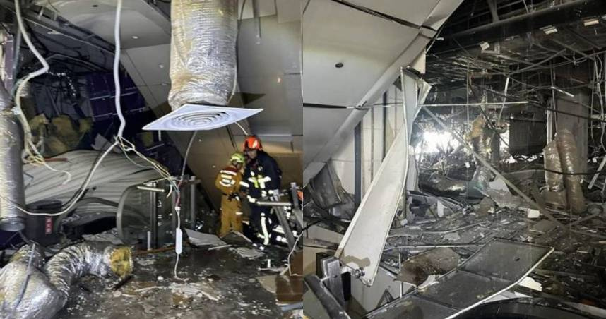 台中市新光三越百貨13日上午發生嚴重氣爆意外。（圖／翻攝自記者爆料網）