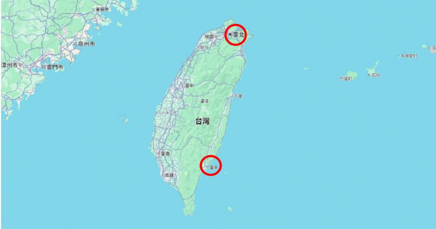 最近有網友發現「台北比台東還東」，在Threads上引起熱烈討論。（圖／擷取自Google Maps）