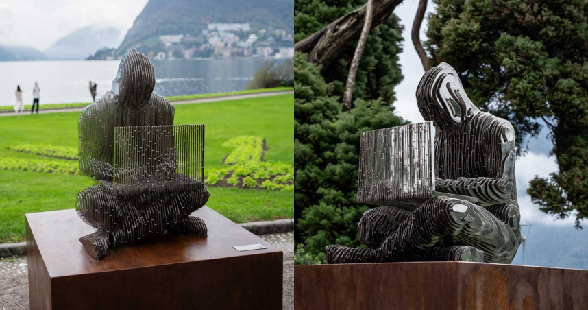 Satoshigallery在瑞士設置的中本聰雕像。（圖／翻攝自官網）