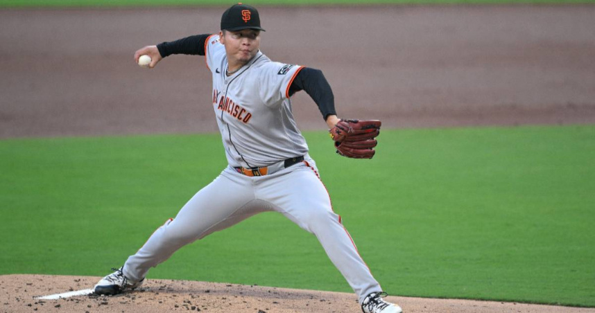MLB舊金山巨人的台灣投手鄧愷威。（圖／達志／美聯社）