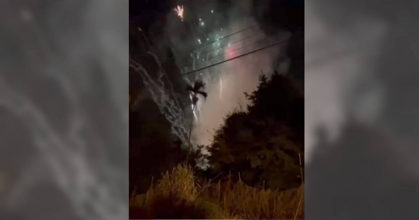露營場遊客放煙火引起附近居民不滿。（圖／翻攝畫面）