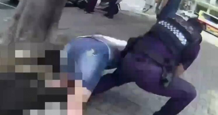 高雄醋婦與花甲男友吵架「公園持刀狂揮」　警扛盾牌包夾壓制送辦