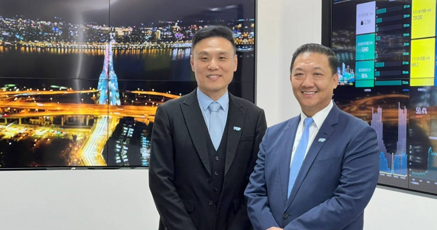 富威電力董事長胡惠森（右）與總經理郝遐鵬（左）。（圖／森崴能源提供）