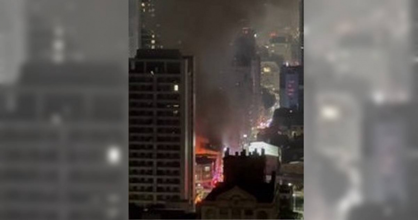 網路上還傳出一張震後「民宅火警」照片，經警方循線追查，逮獲散布不實訊息的39歲謝姓男子。（圖／翻攝照片）