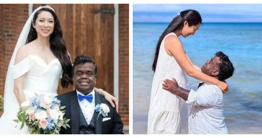 兩人婚照曝光畫面甜蜜。（圖／翻攝自X）