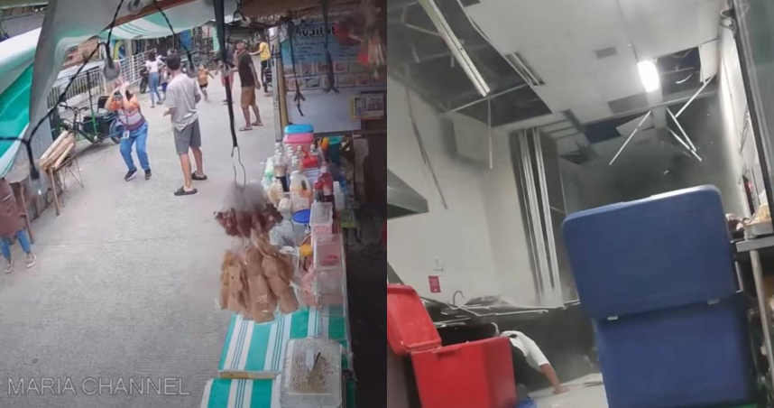 菲律賓發生規模7.4強震後，又出現規模5.9餘震。（圖／翻攝自YT@Maria Deseo - Philippines Live Webcam、TikTok@unofficialphcrown）