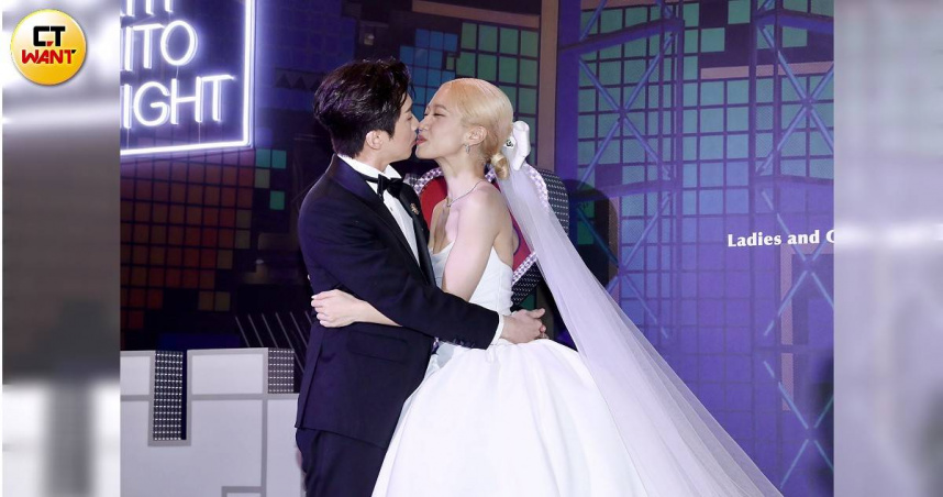 Lulu、陳漢典嘴對嘴親吻閃瞎眾人，。（圖／侯世駿攝）