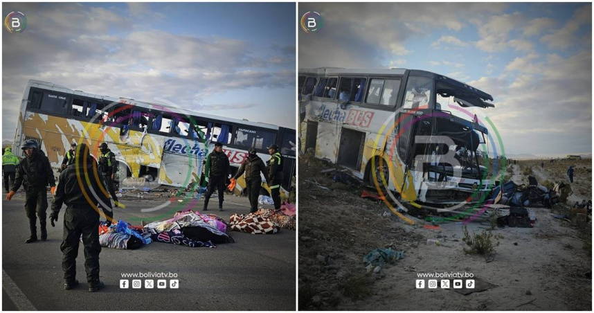 玻利維亞巴士相撞，至少37死（圖／翻攝Bolivia Tv Oficial X，下同）
