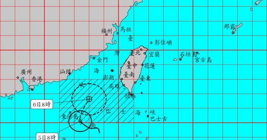 今年第4號颱風「丹娜絲」於今（5）日正式生成。（圖／翻攝自氣象署）